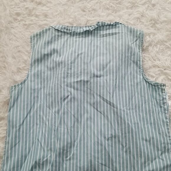 Talbots Blue and White Stripe Top Sz Small - Picture 5 of 7